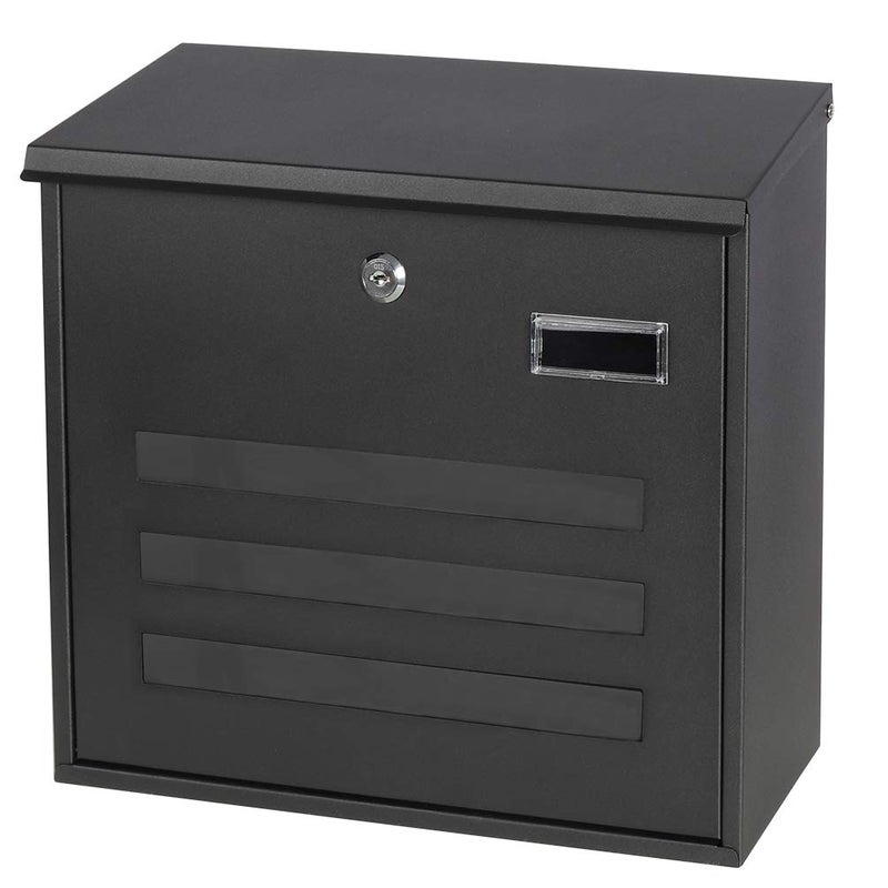 Parrency Locking Mailbox Wall Mounted Vertical mailboxes with Key Lock Large Capacity Steel Cover Metal Postbox for House Home Outside,Key Lock Drop Box with Galvanized Cover,13.6 x 12.8 x 4.3Inch - Image 1
